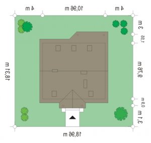 Usytuowanie budynku Na wspólnej (143) w wersji lustrzanej