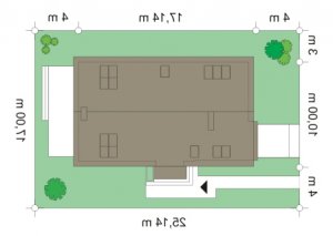 Usytuowanie budynku Nowoczesny (147) w wersji lustrzanej