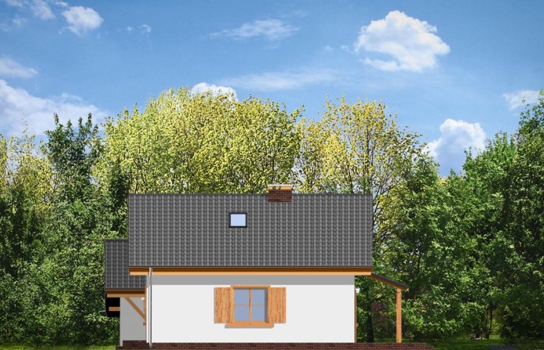 Projekt domu jednorodzinnego Pchełka z garażem (154) - elewacja 3