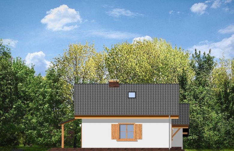 Projekt domu jednorodzinnego Pchełka z garażem (154) - elewacja 3