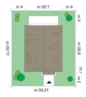 Usytuowanie budynku Pierwszy dom (157) w wersji lustrzanej