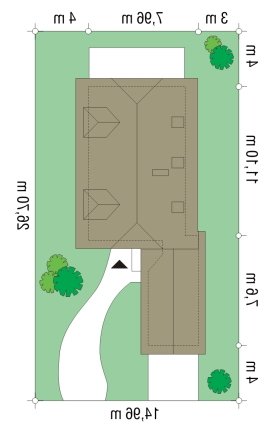 Usytuowanie budynku Pierwszy Dom 2 (158) w wersji lustrzanej