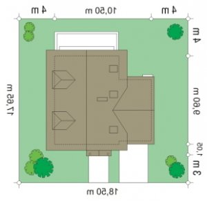 Usytuowanie budynku Pierwszy Dom 3 (159) w wersji lustrzanej