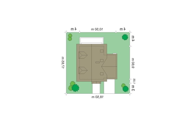 Projekt domu jednorodzinnego Pierwszy Dom 3 (159) - Usytuowanie - wersja lustrzana