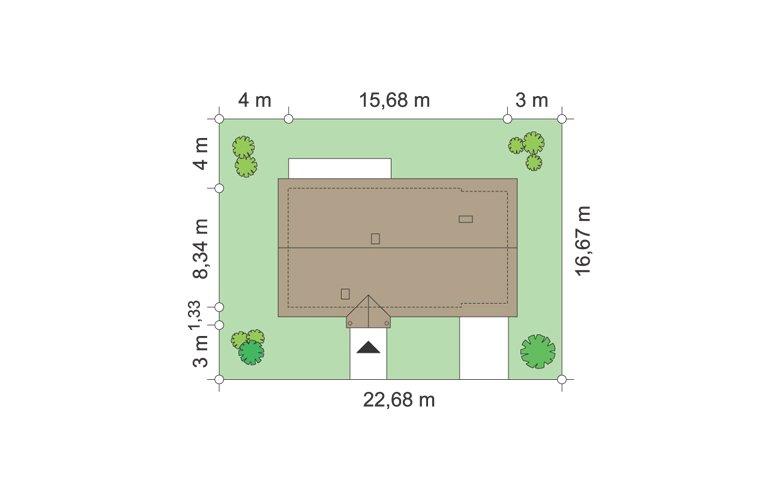 Projekt domu dwurodzinnego Promyk (169) - Usytuowanie