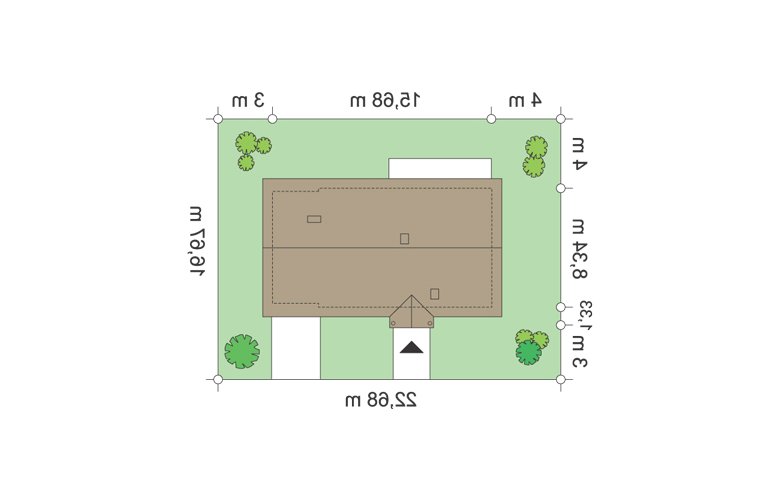 Projekt domu dwurodzinnego Promyk (169) - Usytuowanie - wersja lustrzana