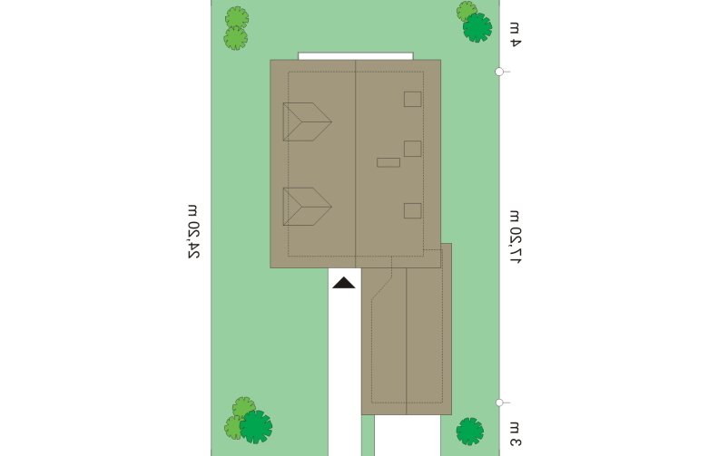 Projekt domu jednorodzinnego Puchatek (175) - Usytuowanie - wersja lustrzana