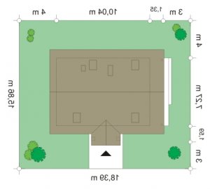 Usytuowanie budynku Radosny (176) w wersji lustrzanej