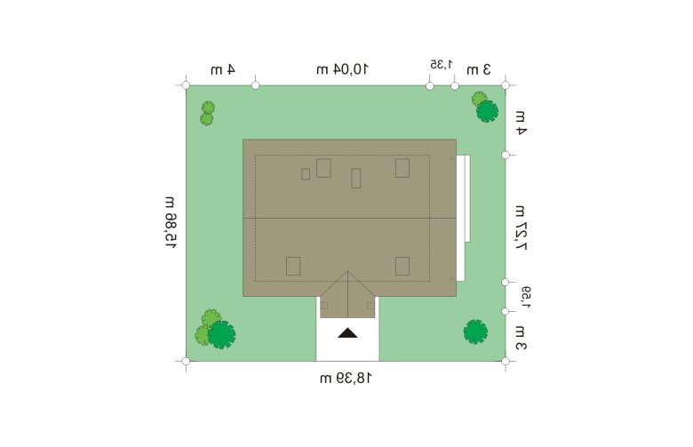 Projekt domu jednorodzinnego Radosny (176) - Usytuowanie - wersja lustrzana