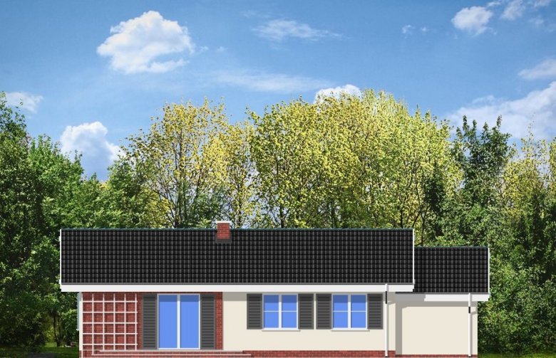 Projekt domu dwurodzinnego Słoneczny z garażem (194) - elewacja 2