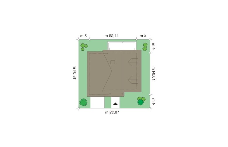 Projekt domu jednorodzinnego Amelia (13) - Usytuowanie - wersja lustrzana