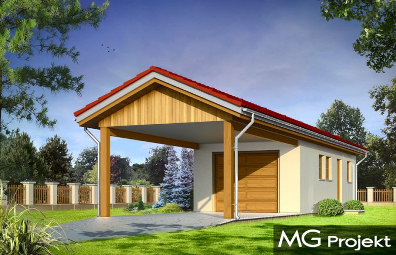 Projekt domu energooszczędnego Garaż BG07 (433)