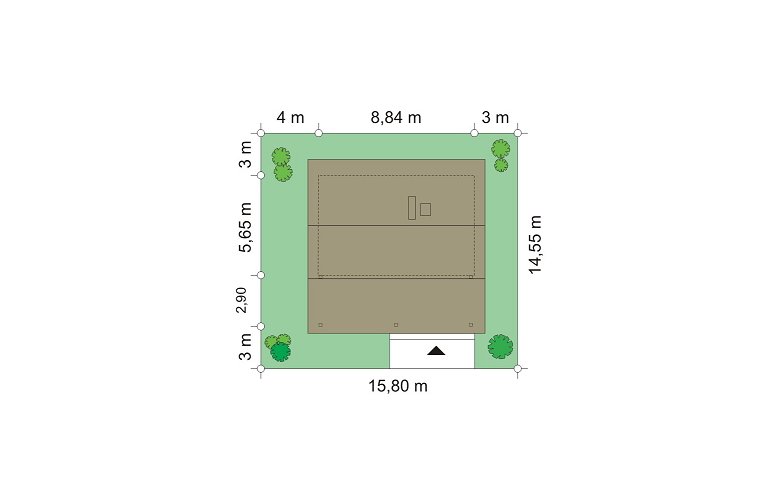 Projekt domu jednorodzinnego Sosenka 2 (202) - Usytuowanie