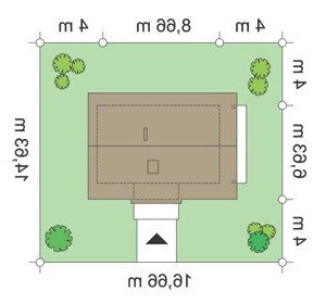 Usytuowanie budynku Sosenka 4 (204) w wersji lustrzanej