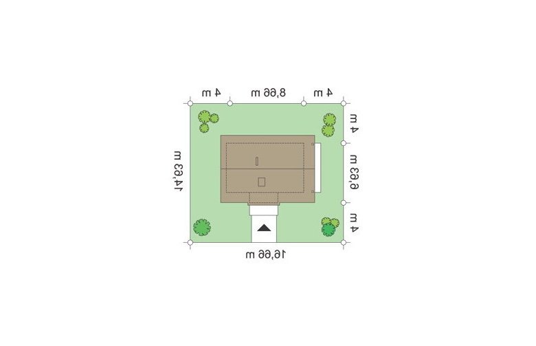 Projekt domu z bala Sosenka 4 (204) - Usytuowanie - wersja lustrzana