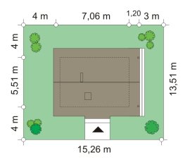 Usytuowanie budynku Sosenka drewniana (205)