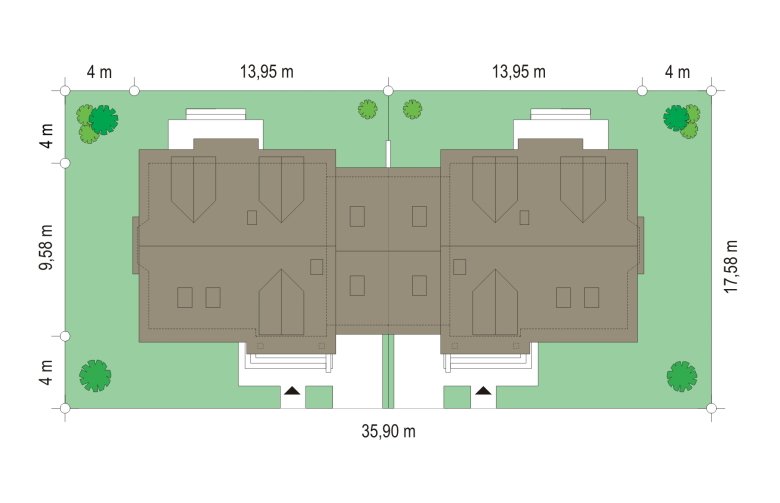 Projekt domu bliźniaczego Szkwał (212) - Usytuowanie