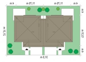 Usytuowanie budynku Szmaragd 2 (214) w wersji lustrzanej