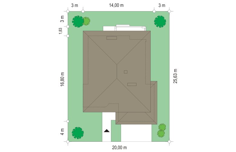 Projekt domu szkieletowego Topaz 3 (218) - Usytuowanie