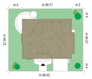 Usytuowanie budynku Zacisze 2 (238) w wersji lustrzanej