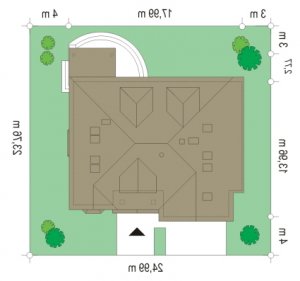 Usytuowanie budynku Zacisze 3 (239) w wersji lustrzanej