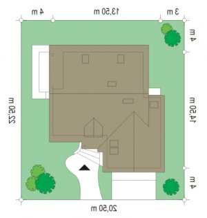 Usytuowanie budynku Zalesie (241) w wersji lustrzanej