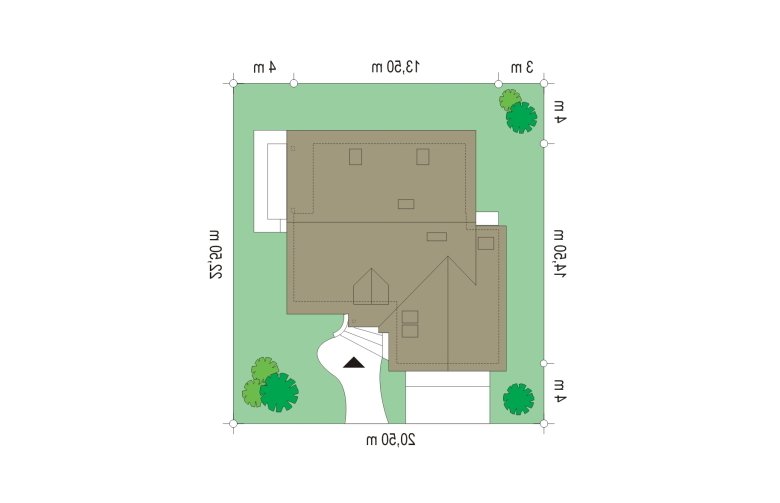 Projekt domu jednorodzinnego Zalesie (241) - Usytuowanie - wersja lustrzana