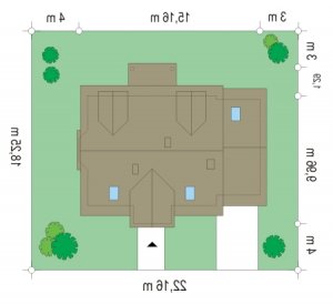 Usytuowanie budynku Zgrabny 3 (244) w wersji lustrzanej