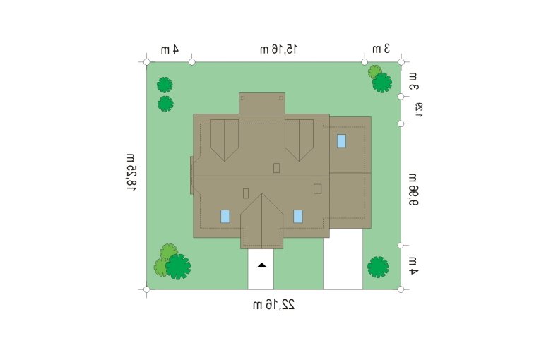 Projekt domu jednorodzinnego Zgrabny 3 (244) - Usytuowanie - wersja lustrzana