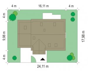 Usytuowanie budynku Zgrabny 4 (245)