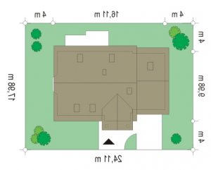 Usytuowanie budynku Zgrabny 4 (245) w wersji lustrzanej