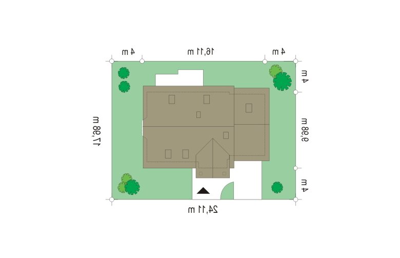 Projekt domu jednorodzinnego Zgrabny 4 (245) - Usytuowanie - wersja lustrzana