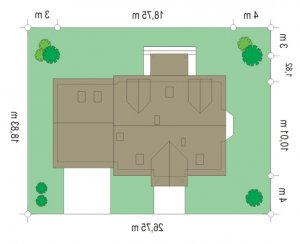 Usytuowanie budynku Zgrabny 5 (246) w wersji lustrzanej