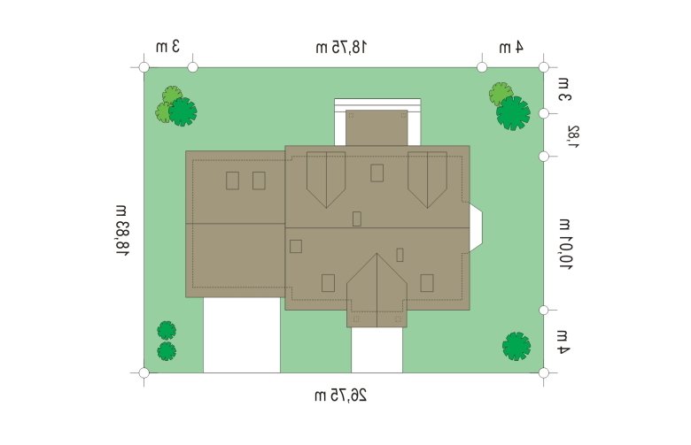 Projekt domu jednorodzinnego Zgrabny 5 (246) - Usytuowanie - wersja lustrzana