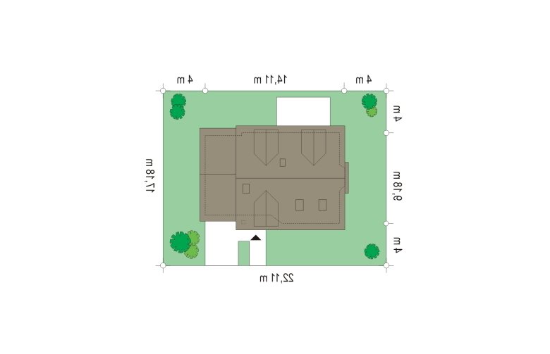 Projekt domu jednorodzinnego Zgrabny z lukarnami (247) - Usytuowanie - wersja lustrzana