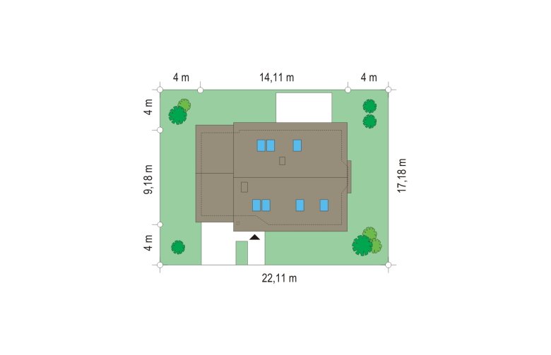 Projekt domu jednorodzinnego Zgrabny (242) - Usytuowanie