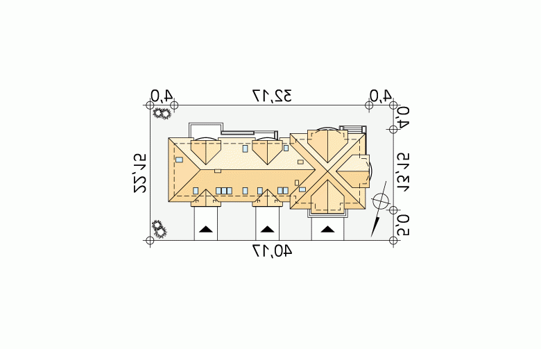 Projekt domu wielorodzinnego Atol 2 - Usytuowanie - wersja lustrzana