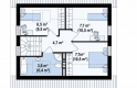 Projekt domu z bala Z71 D - rzut poddasza