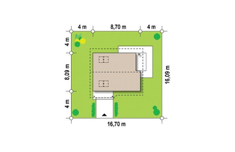 Projekt domu z bala Z71 D - Usytuowanie