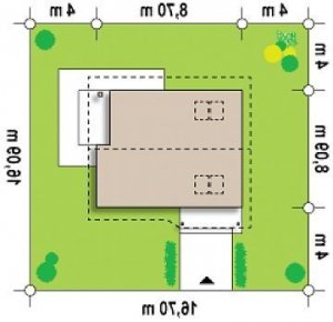 Usytuowanie budynku Z71 D w wersji lustrzanej