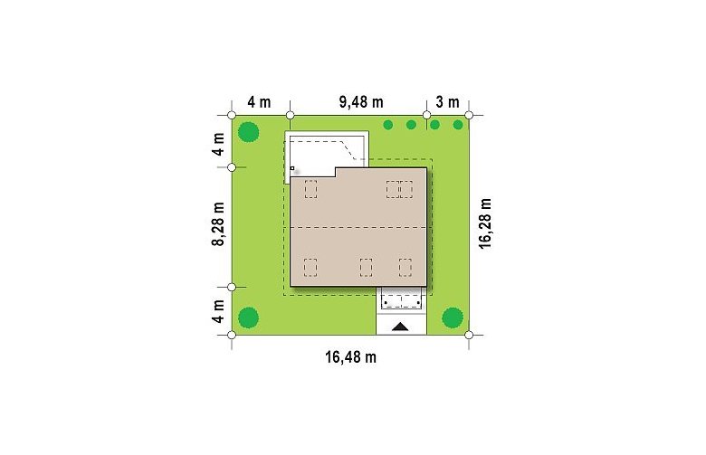 Projekt domu z poddaszem Z75 - Usytuowanie