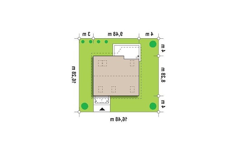 Projekt domu z poddaszem Z75 - Usytuowanie - wersja lustrzana