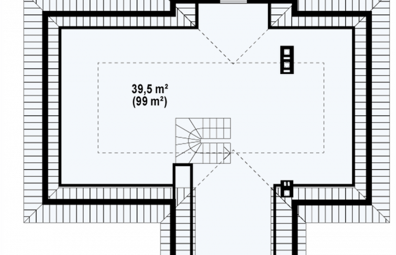 Projekt domu parterowego Z2 f+ D - rzut poddasza