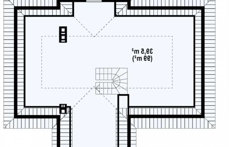 Projekt domu parterowego Z2 f+ D - rzut poddasza