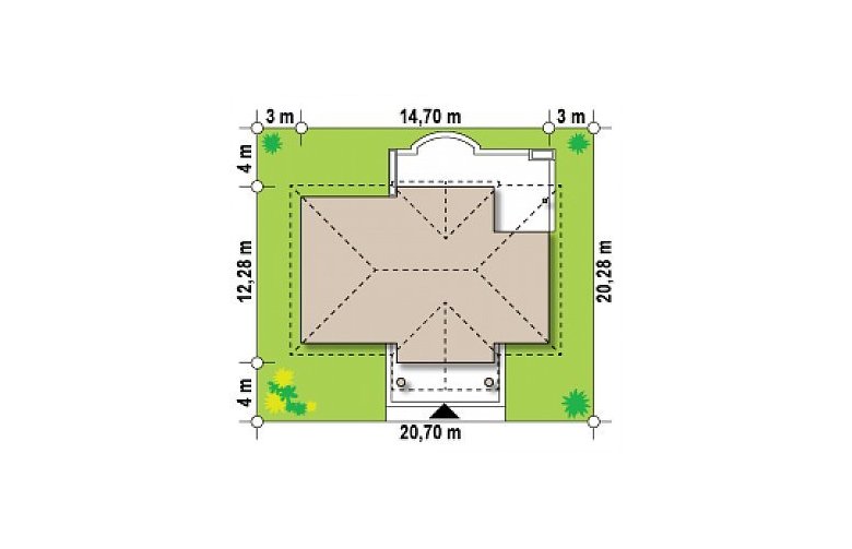 Projekt domu parterowego Z2 f+ D - Usytuowanie