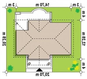 Usytuowanie budynku Z2 f+ D w wersji lustrzanej