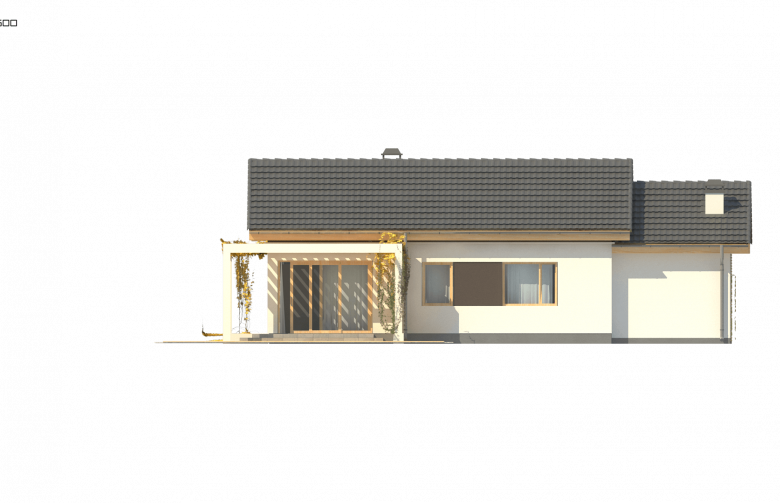 Projekt domu parterowego Z259 - elewacja 3