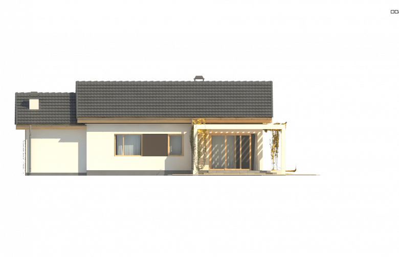 Projekt domu parterowego Z259 - elewacja 3