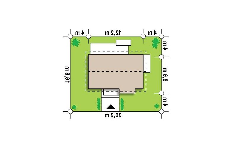 Projekt domu parterowego Z249 - Usytuowanie - wersja lustrzana