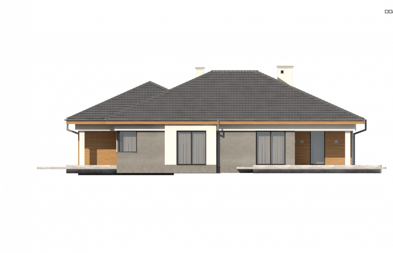 Projekt domu parterowego Z281 - elewacja 1